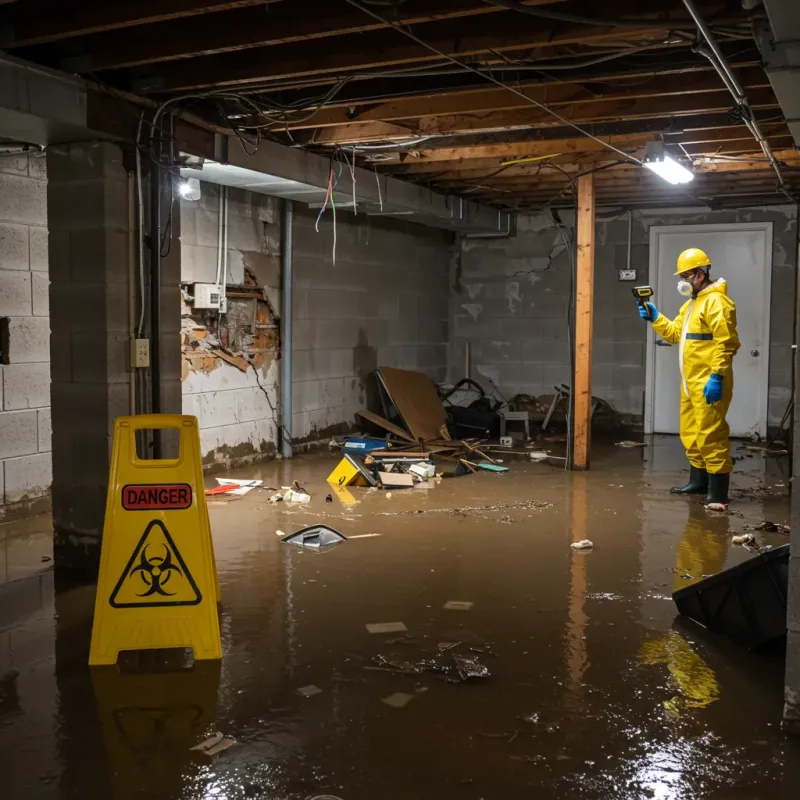 Flooded Basement Electrical Hazard in Tarrant, AL Property