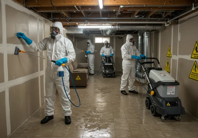 Basement Moisture Removal and Structural Drying process in Tarrant, AL